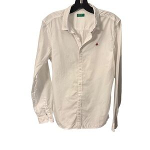 United Colors Of Benetton Women’s White Button Down Shirt Sz 6